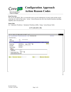 Configuration Approach - Action Reason Codes - Core-CT