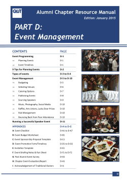 Alumni Chapter Resource Manual: Event Management