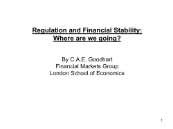 Financial Stability: Where are we going? I.S.E.O Summer School 2012
