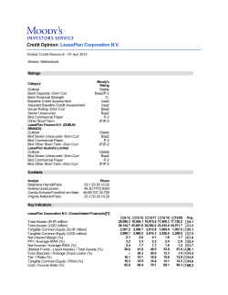 Moodys Credit Opinion - LeasePlan Corporation NV