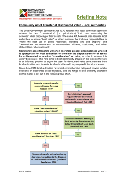 Community Asset Transfer at Discounted Value