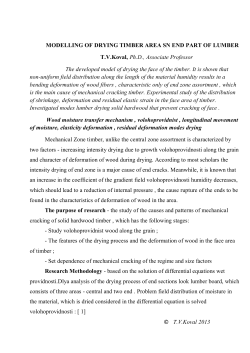 MODELLING OF DRYING TIMBER AREA SN END PART OF