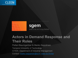 Analysis of key actors and their roles in SGEM: Are