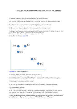 INTEGER PROGRAMMING AND LOCATION PROBLEMS T