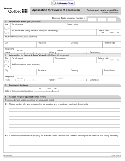 Application for Review of a Decision