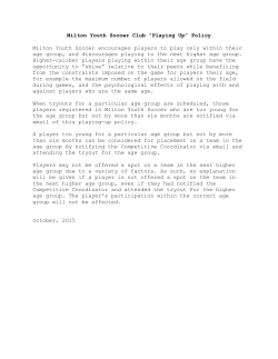 Milton Youth Soccer &ldquo;Playing Up&rdquo; Policy