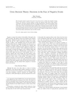 Crisis Decision Theory: Decisions in the Face of