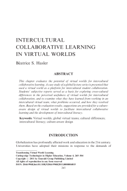 intercultural collaborative learning in virtual worlds
