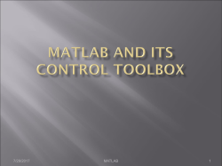 MATLAB and its Control Toolbox