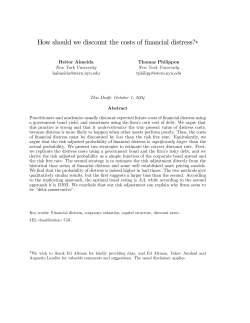 How should we discount the costs of financial distress?