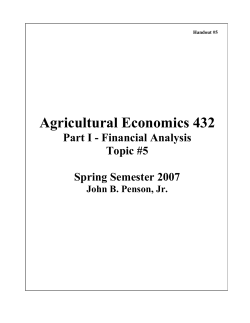 Handout #5 - Department of Agricultural Economics