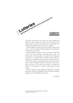Lotteries - University of Warwick