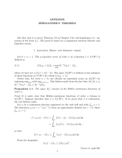APPENDIX H&uml;ORMANDER`S THEOREM Our first aim is to prove