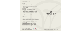 USGA RULES GOVERN ALL PLAY Local Rules Course Markings