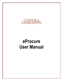 eProcure Manual - Procurement and Supply Services