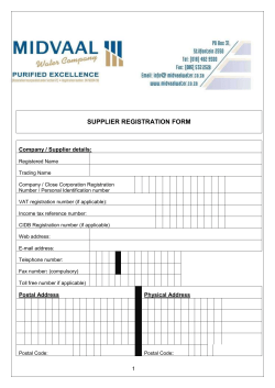 Vendor and Service Application Forms
