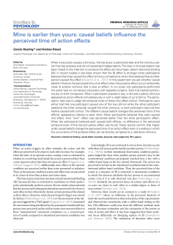 Mine is earlier than yours: causal beliefs influence the perceived