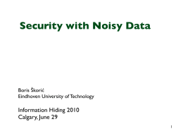 Security with Noisy Data