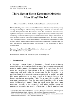 Third Sector Socio-Economic Models: How Waqf Fits In?