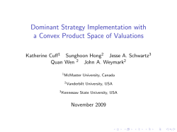 Dominant Strategy Implementation with a Convex Product Space of