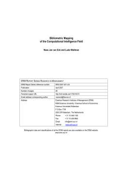 Bibliometric Mapping of the Computational Intelligence Field