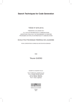 Search Techniques for Code Generation - Infoscience