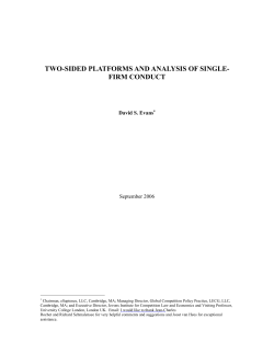 two-sided platforms and analysis of single