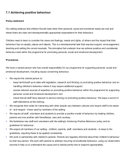 7 1 Achieving Positive Behaviour - Trinity Pre