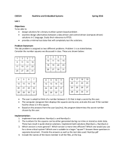 CSE524 Realtime and Embedded Systems Spring 2016 Lab 1