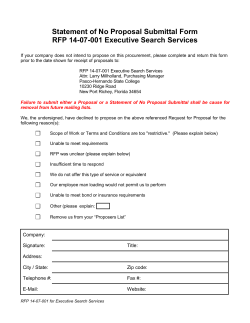 RFP 14-07-001 Executive Search Services