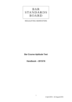 Bar Course Aptitude Test Handbook &ndash; 2015/16