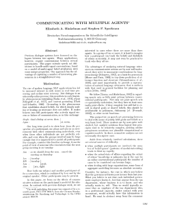 communicating with multiple agents - Association for Computational