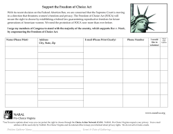 Support the Freedom of Choice Act