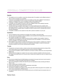 Eligibility Substitution Transfer Entry Rainbow Teams