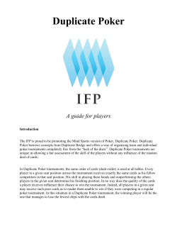 Duplicate Poker - International Mind Sports Association