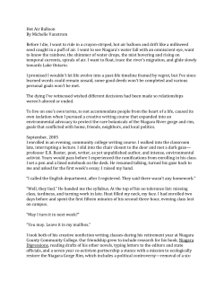 Timeline - Gorge Study - Wild Ones Niagara Falls