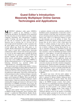 Massively Multiplayer Online Games Technologies and Applications