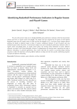 Identifying Basketball Performance Indicators in Regular Season