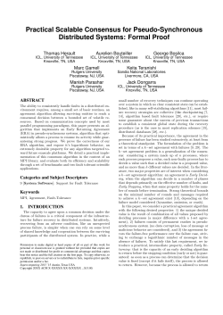 Practical Scalable Consensus for Pseudo