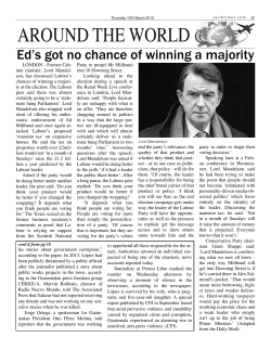 Ed`s got no chance of winning a majority