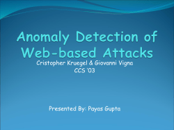 Anomaly Detection of Web