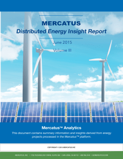 MERCATUS Distributed Energy Insight Report