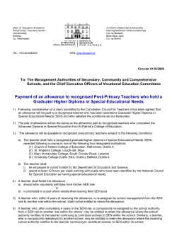 Higher Diploma in Special Educational Needs