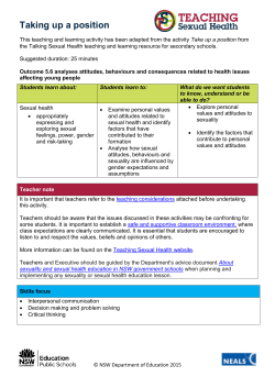 Taking up a position