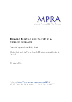 Demand function and its role in a business simulator