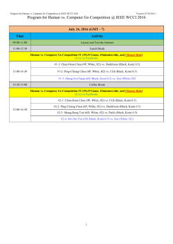 Program for Human vs. Computer Go Competition @ IEEE WCCI 2016