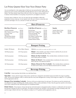 Let Prime Quarter Host Your Next Dinner Party