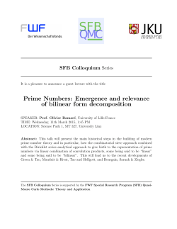 Prime Numbers: Emergence and relevance of bilinear form