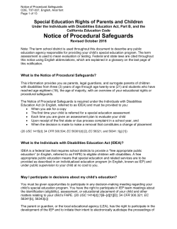 Rights of Parents and Children - Quality Assurance Process (CA