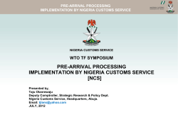 Presentation - World Trade Organization